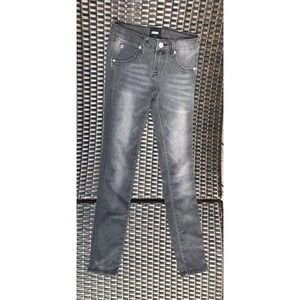 Hudson Girls Dark Grey Jeggings Skinny Jeans Pants Sz 12 Two Pocket